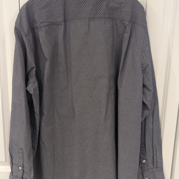 Mens dress shirt Size XXL Cool Pattern Navy +white, Claiborne brand, 100% cotton - Picture 4 of 5